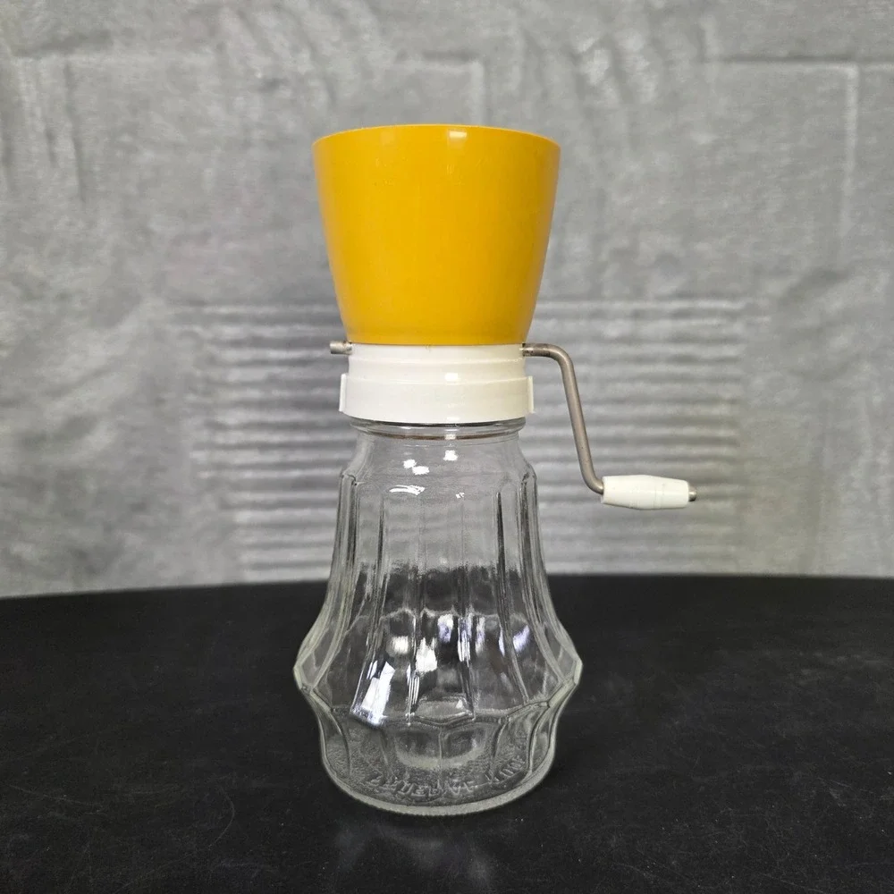 Federal Housewares Nut Grinder Chopper Manual Vintage Mustard Yellow Missing Lid